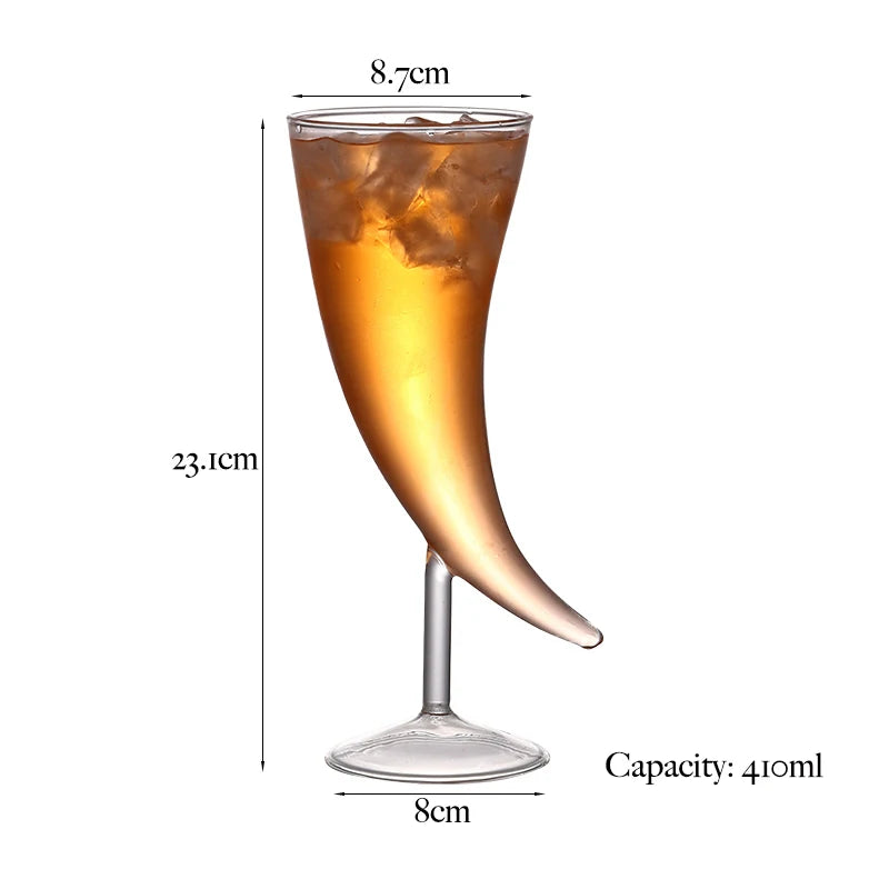 Viking Horn Cocktail Glass