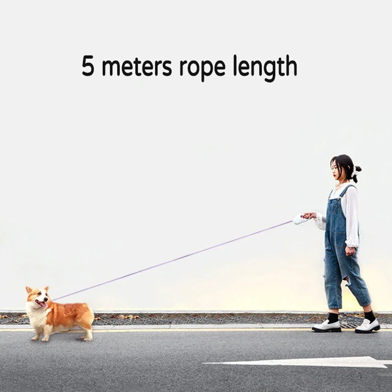 LED Retractable Dog Leash with light