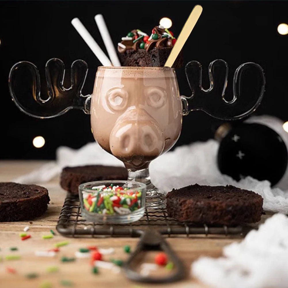 Reindeer Cocktail Glass