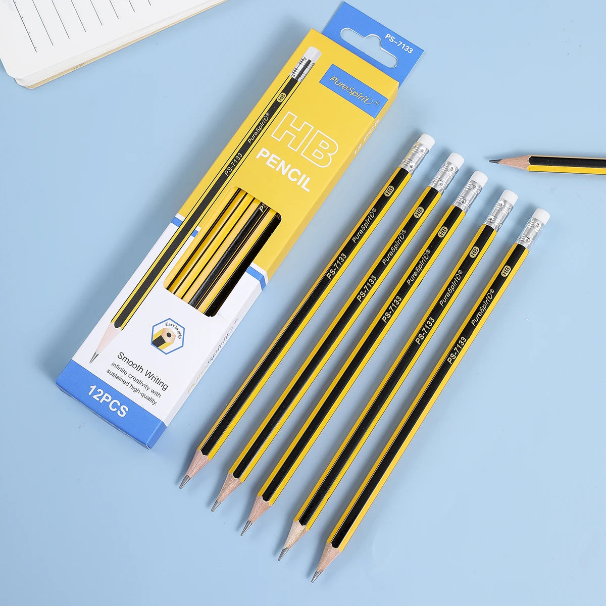 12PCS Woodcased Pencils with Eraser