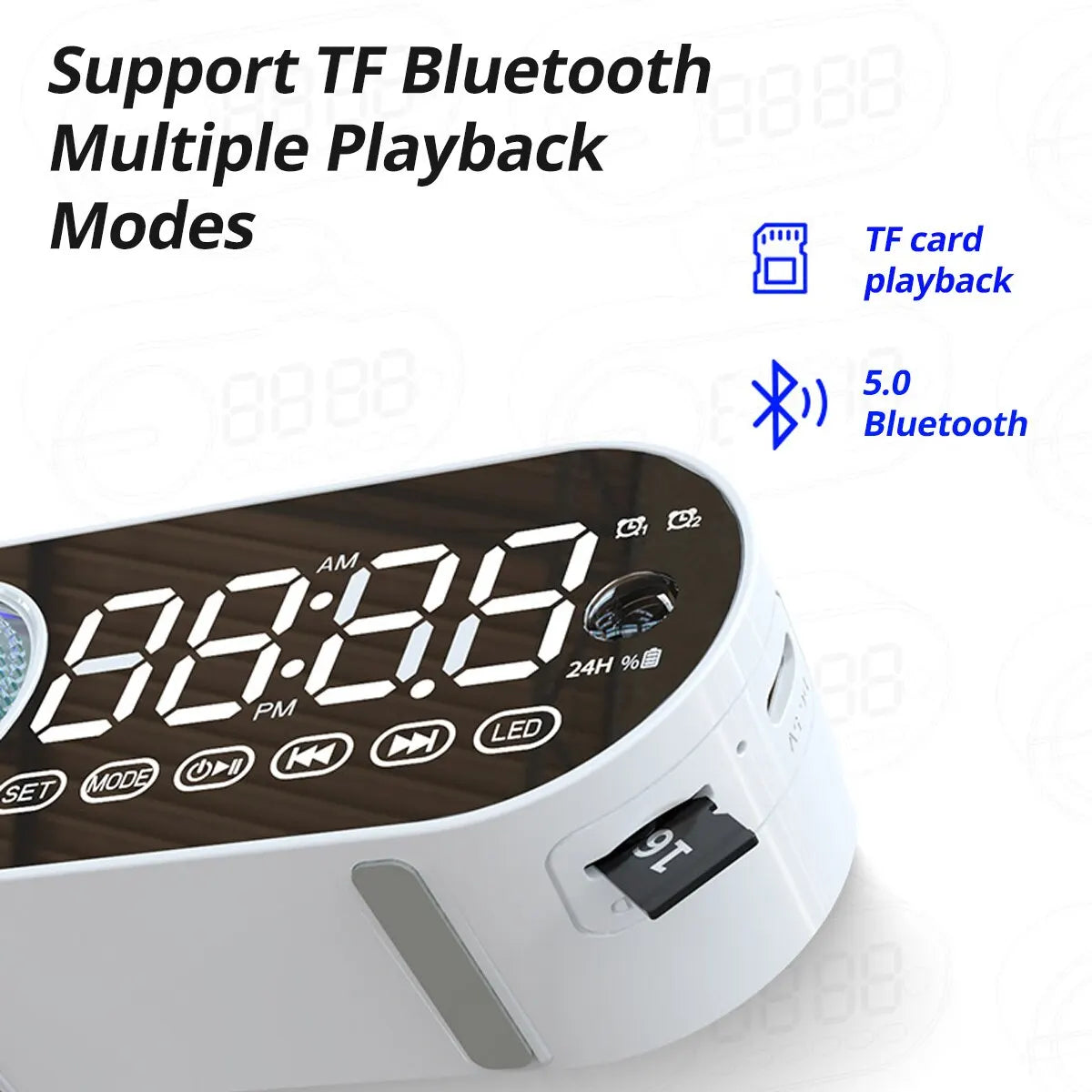 Wireless Bluetooth Speaker Alarm Clock