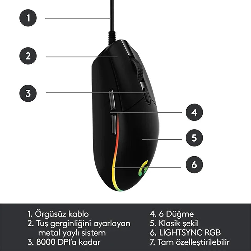 Logitech G102 Mouse USB Wired Gaming Mouse