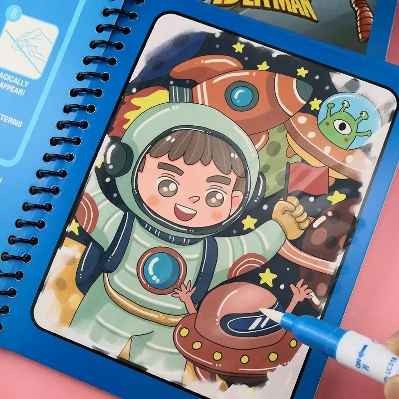 Magical Book with Pen Water Drawing