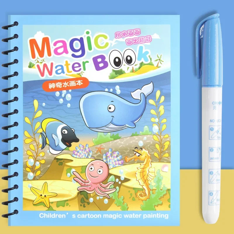Magical Book with Pen Water Drawing