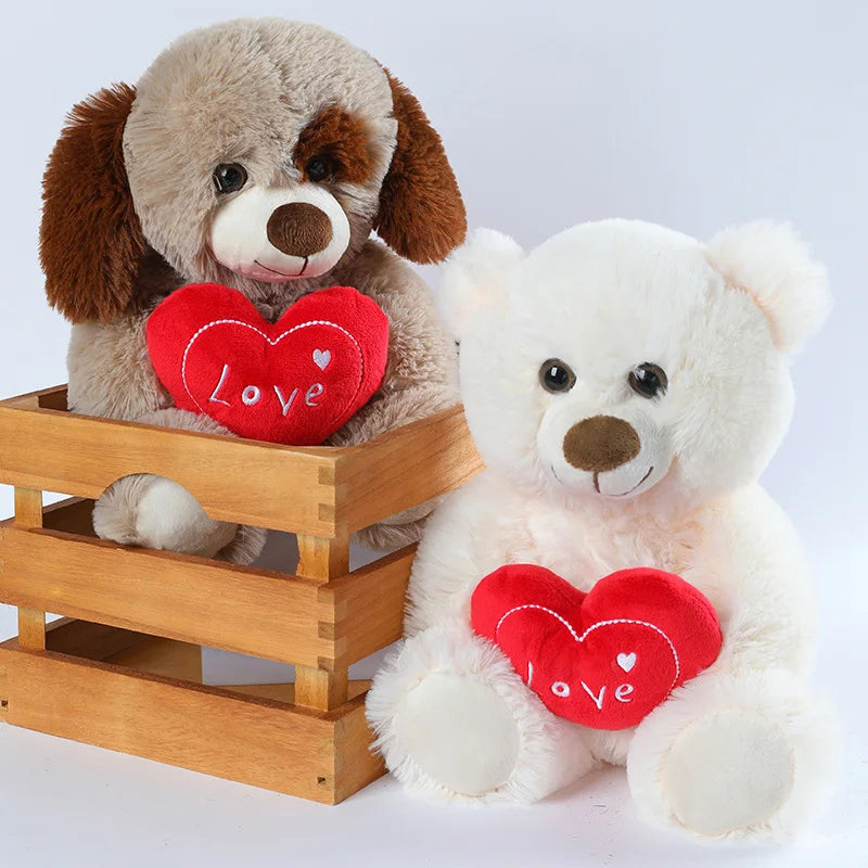 Cute Heart Bear Dog Plush Toys