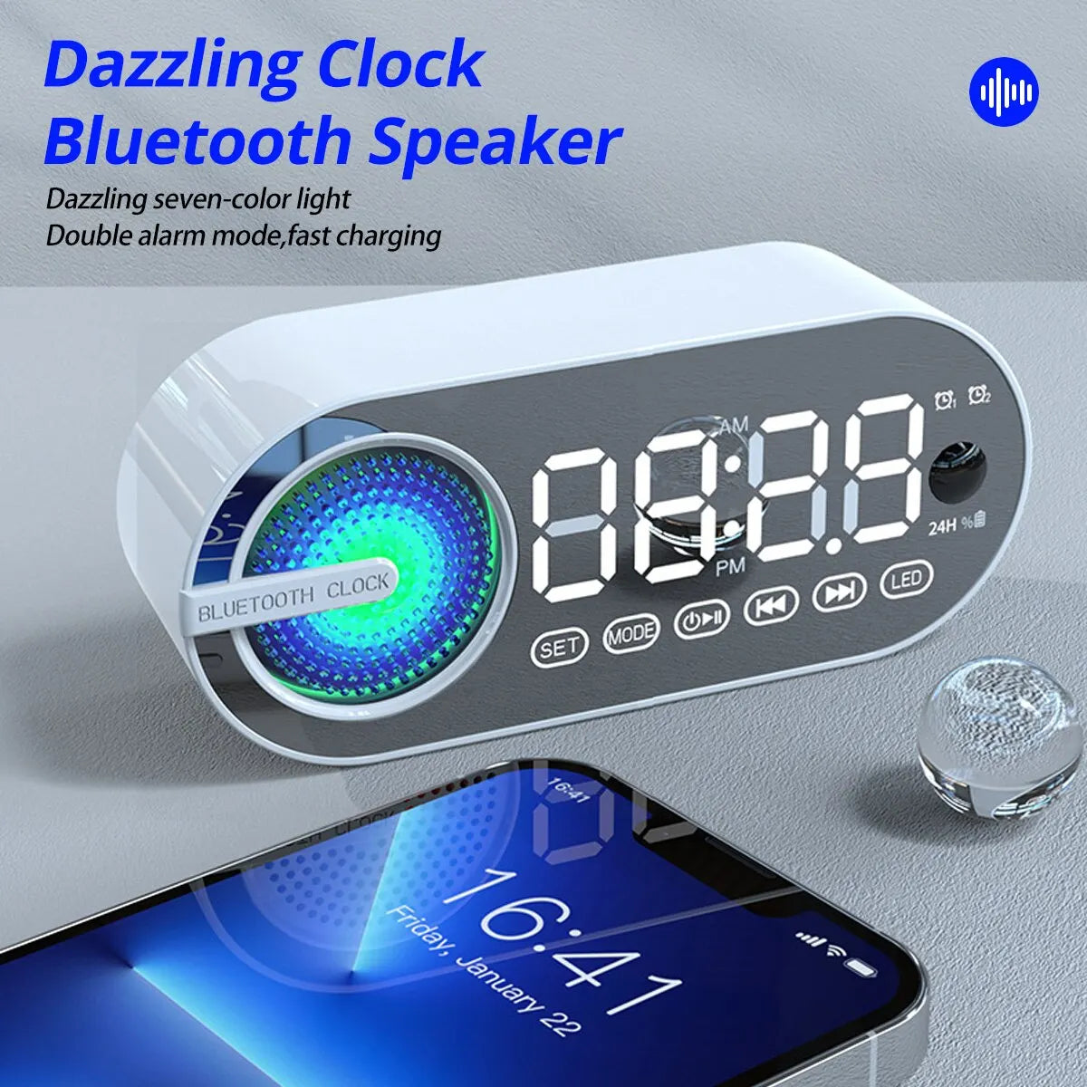 Wireless Bluetooth Speaker Alarm Clock