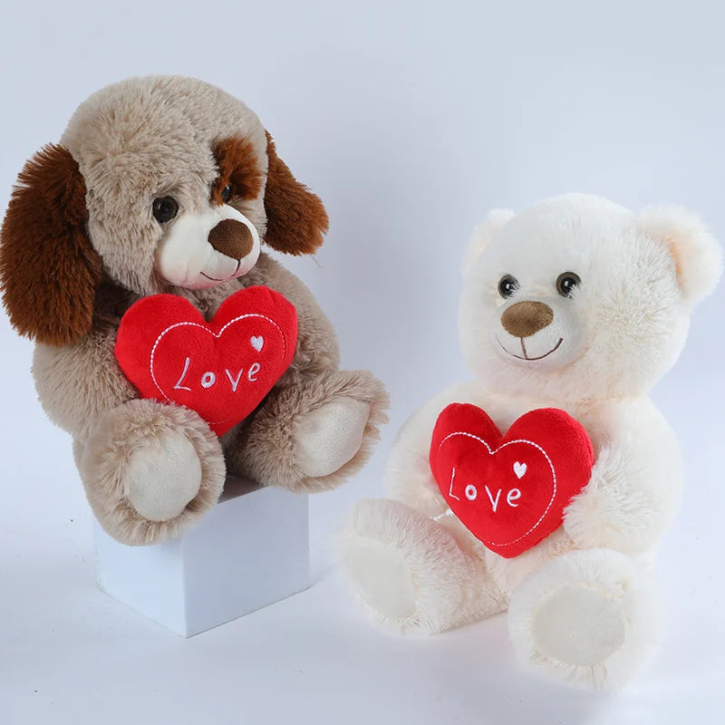 Cute Heart Bear Dog Plush Toys