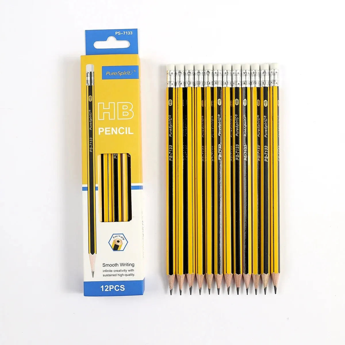 12PCS Woodcased Pencils with Eraser