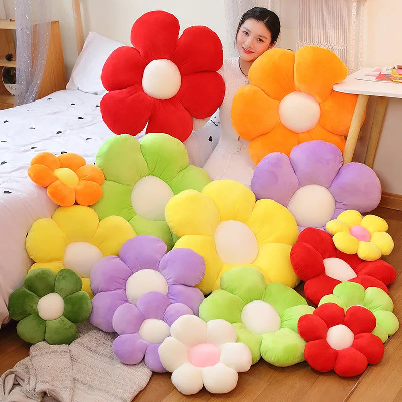 Furry Plush Flower Cushion