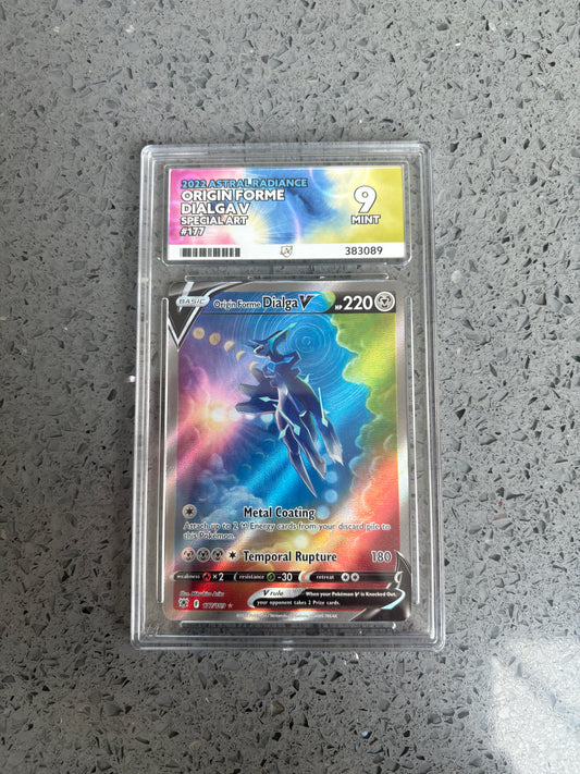 Dialga v Origin Forme Special Art #177 Astral Radiance, Ace 9 Graded